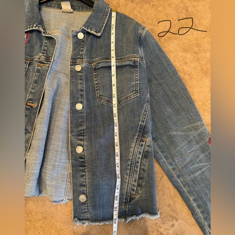 Chico’s Embroidered Denim Jacket Size 12 - Picture 5 of 12